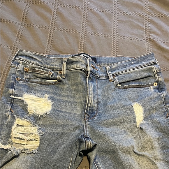 Express Distressed Blue Jeans - Picture 5 of 7